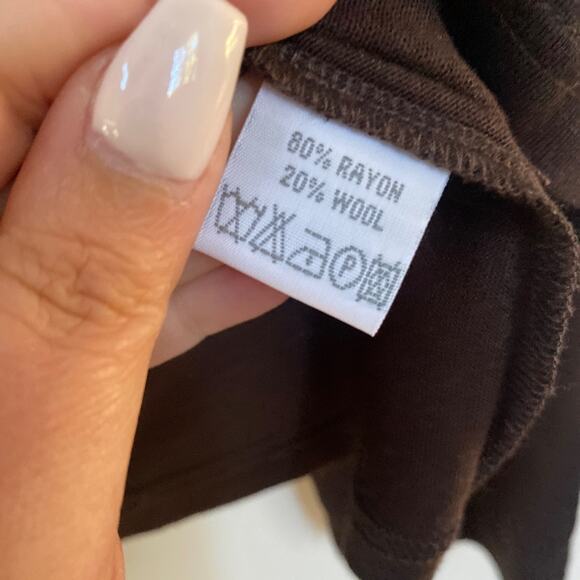 Balla Valentina Wool Blend Chocolate Mocha Brown Turtleneck Button Back Size 14 - Picture 3 of 5